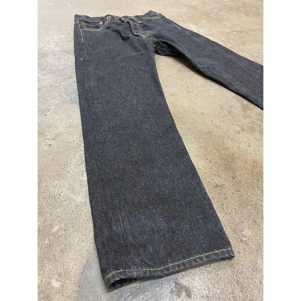 Levis 501 Jeans Mens 30x30 Dark Blue Denim Button Fly Straight Leg Shrink-to-Fit